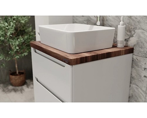 Тумба под раковину Jorno Wood 60 wood.01.60/P/W подвесная Белая