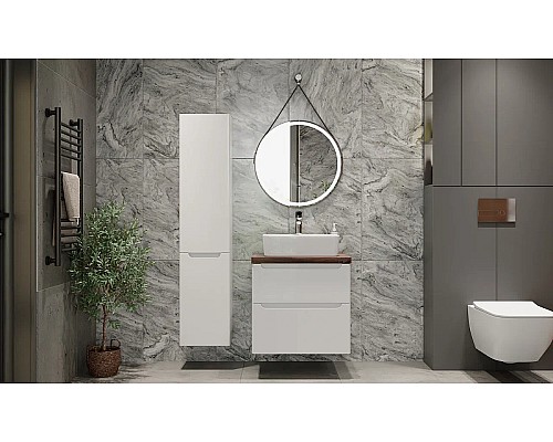 Тумба под раковину Jorno Wood 60 wood.01.60/P/W подвесная Белая