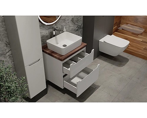 Тумба под раковину Jorno Wood 60 wood.01.60/P/W подвесная Белая