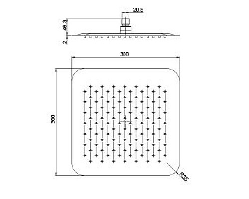 Верхний душ Paini 50CR759UPQ30E Хром