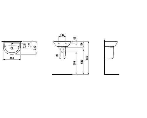 Раковина Laufen Pro B 45 Белая