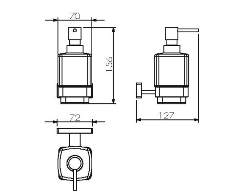 Диспенсер стекло к стене квадратный LANGBERGER 11921A