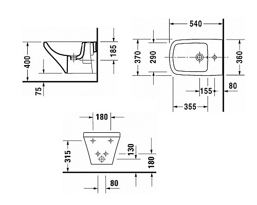Биде Duravit Durastyle 2287150000 подвесное Белое