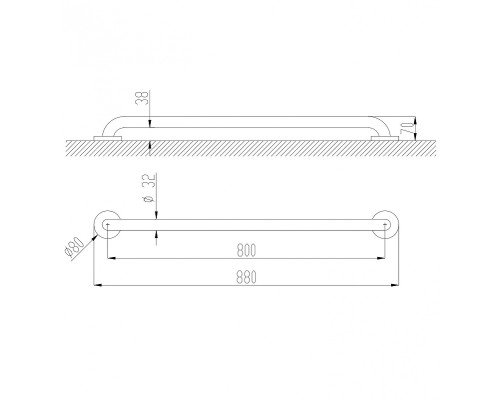 Поручень Nofer 15054.80.S Матовая нержавеющая сталь