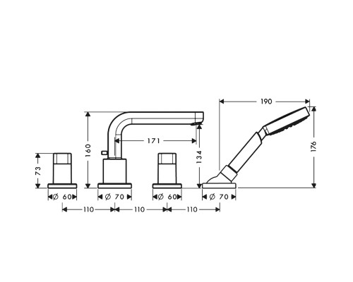 Смеситель Hansgrohe Metris S хром