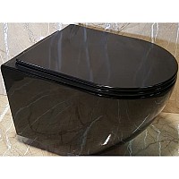 Унитаз CeramaLux CL2196 -18 подвесной Черный с сиденьем Микролифт