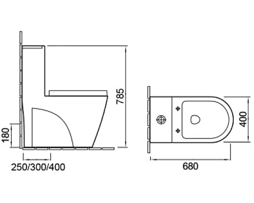 Унитаз моноблок SantiLine SL-5012 с сиденьем Микролифт