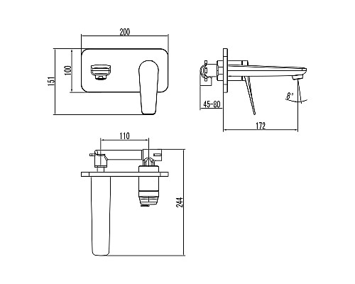 Смеситель для раковины Lemark Bronx LM3726GM Графит