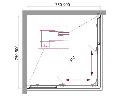 Душевой уголок BelBagno UNIQUE-A-2-75/90-C-Cr