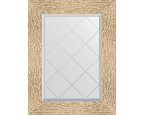 Зеркало Evoform Exclusive-G 74х56 BY 4021 с гравировкой в багетной раме - Золотые дюны 90 мм