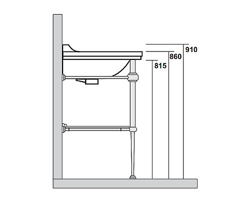 Консоль для раковины Kerasan Waldorf 9195K3br 150 напольная