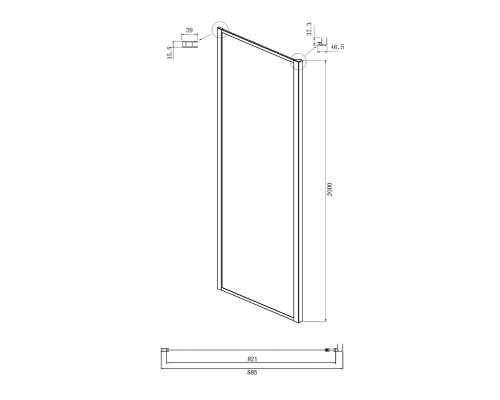 Душевой уголок Ambassador Elysium 80x90 111021102KX-90KX профиль Хром стекло прозрачное