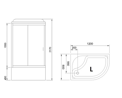Душевая кабина Royal Bath BK 120x80 без гидромассажа