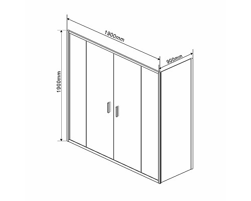 Душевой уголок Vincea Garda 190х90 VSR-1G29019CL профиль Хром стекло прозрачное