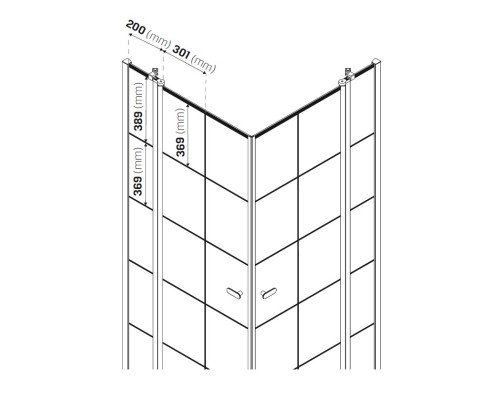 Душевое ограждение NEW TRENDY NEW SOLEO BLACK 90x90x195 (черный)