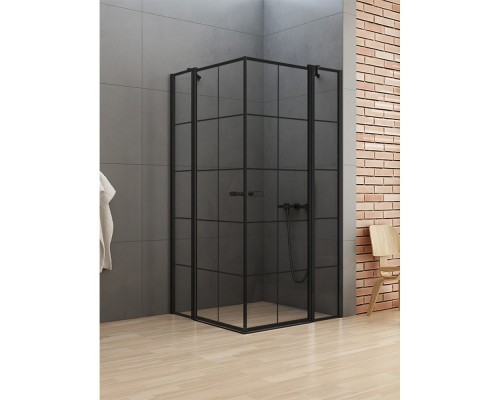 Душевое ограждение NEW TRENDY NEW SOLEO BLACK 90x90x195 (черный)