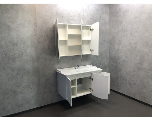 Зеркальный шкаф Comforty Палини 100 00004147994 Белый глянец