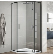 Душевой уголок Vincea Slim-U 90x90 профиль Черный матовый стекло прозрачное