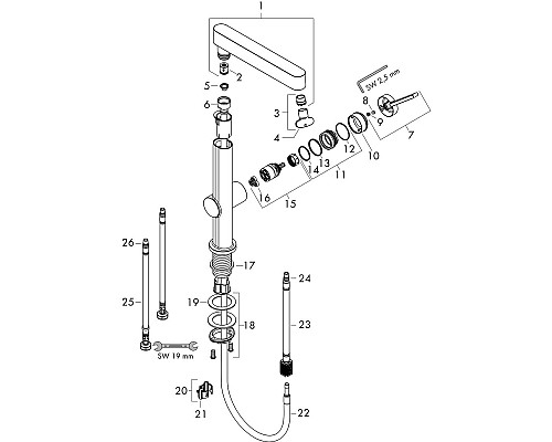 Смеситель для раковины Hansgrohe Finoris 76063000 Хром