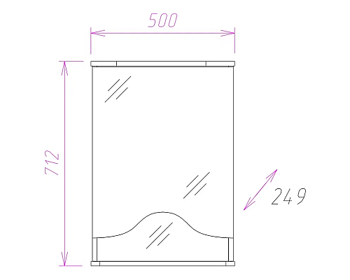 Зеркальный шкаф Onika Лидия 50 L 205003 с подсветкой Белый