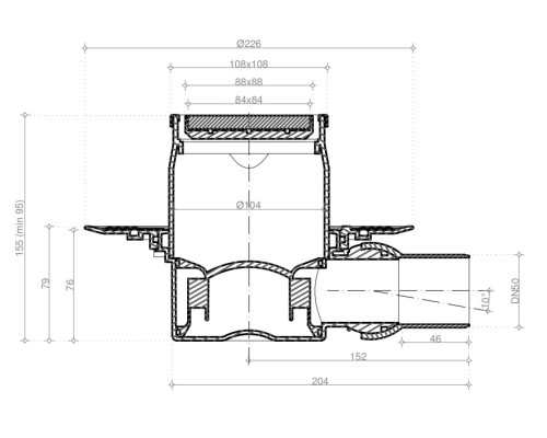Душевой трап Pestan Confluo Standard Dry 1 Mask 13000067