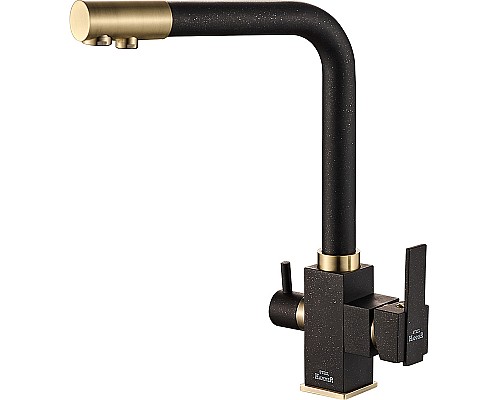 Смеситель для кухни ZorG Steel Hammer SH 805 BLACK BR Черный матовый Бронза