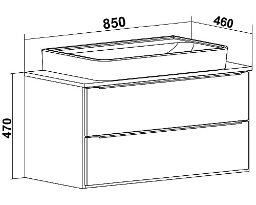 Тумба под раковину Runo Мальта 85 00-00001100 Серая Дуб