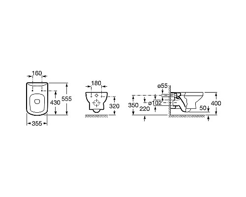 Унитаз Roca Dama Senso 346517000 подвесной без сиденья
