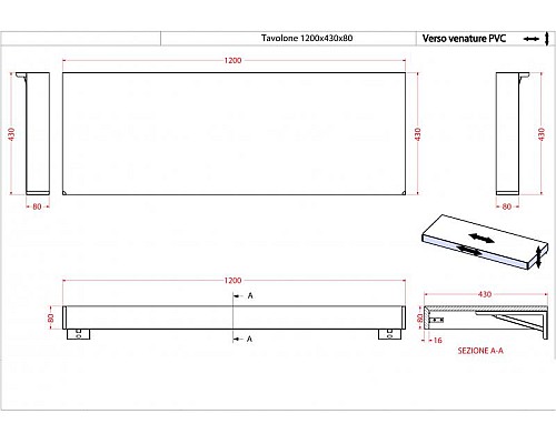 Консоль подвесная Cezares 41583