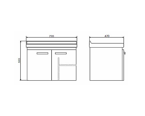 Тумба с раковиной Comforty Рига 70 00004142215 подвесная Дуб сонома