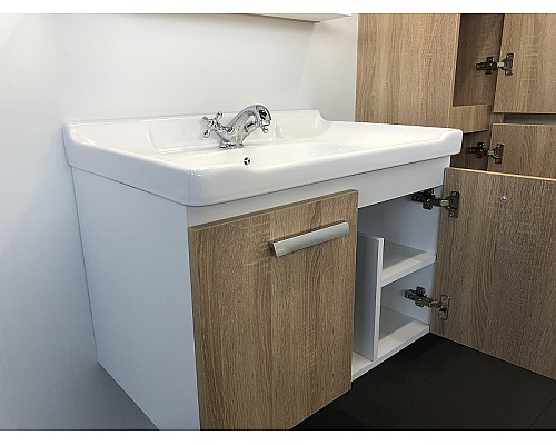 Тумба с раковиной Comforty Рига 70 00004142215 подвесная Дуб сонома