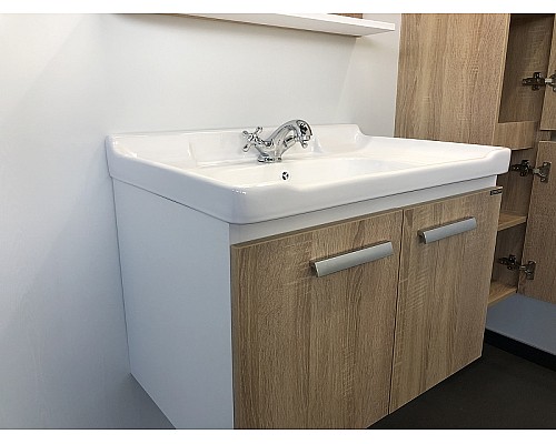 Тумба с раковиной Comforty Рига 70 00004142215 подвесная Дуб сонома