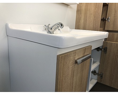 Тумба с раковиной Comforty Рига 70 00004142215 подвесная Дуб сонома