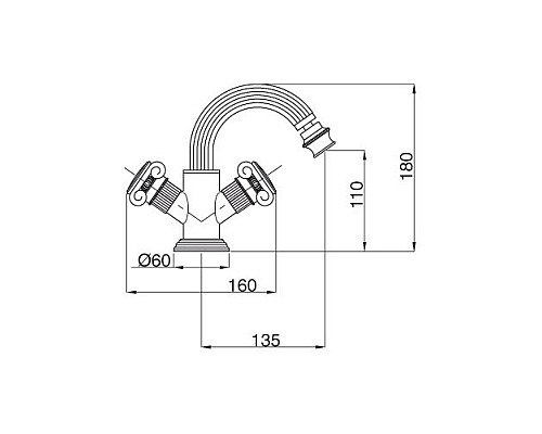 Смеситель для биде Cezares APHRODITE-BS2-03/24-M