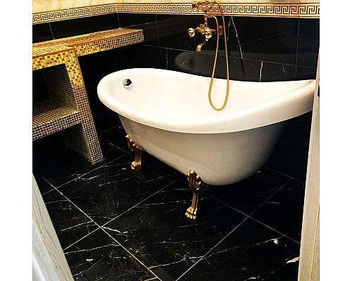 Ванна из искусственного камня Castone Даллас King 175x80 Белая ножки Золото Ванна из искусственного камня Castone Даллас King 175x80 Белая ножки Золото