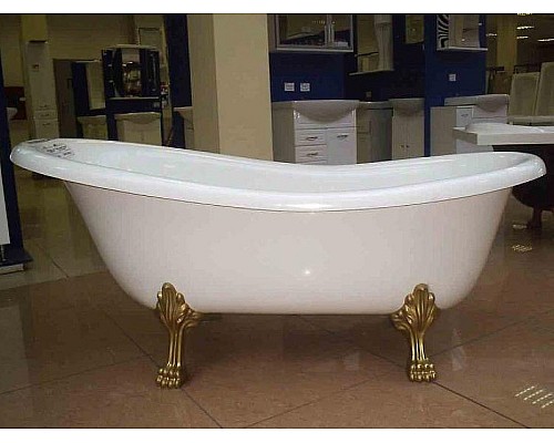 Ванна из искусственного камня Castone Даллас King 175x80 Белая ножки Золото Ванна из искусственного камня Castone Даллас King 175x80 Белая ножки Золото