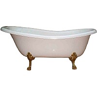 Ванна из искусственного камня Castone Даллас King 175x80 Белая ножки Золото