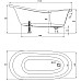 Ванна из искусственного камня Castone Даллас King 175x80 Белая ножки Золото
