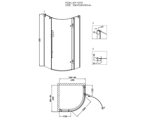 Душевой уголок Grossman Style GR-5090 Хром