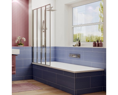 Шторка на ванну Ambassador Bath Screens 100х140 16041111L профиль Хром стекло CrystalPure