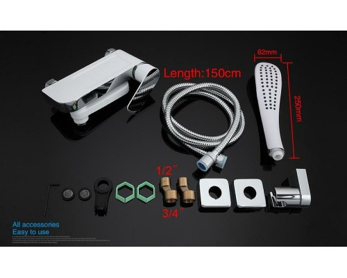 Смеситель для ванны Gappo G48 G3248 Белый Хром