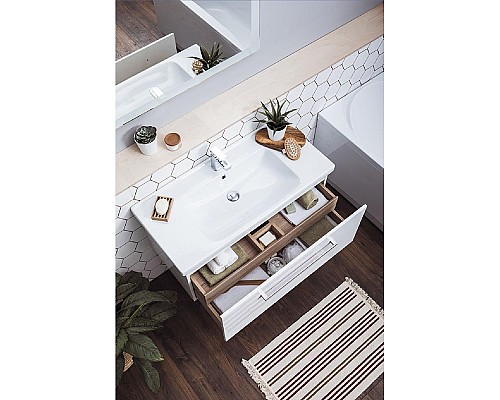 Тумба под раковину Dreja Big Inn 65 77.0201W подвесная Белый глянец