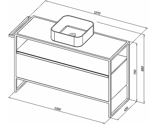 Тумба под раковину Allen Brau Priority 120 1.31004.PWM Папирус матовый