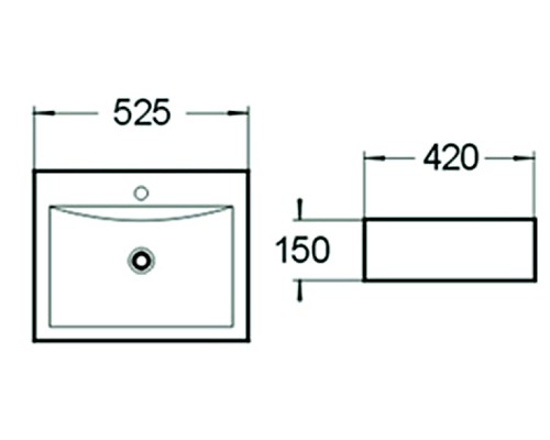 Раковина керамическая накладная SantiLine SL-1005
