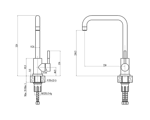 Смеситель для кухни Haiba HB70304-4 Нержавеющая сталь