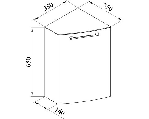 Подвесной шкаф De Aqua Тока 3 35 L 167479 угловой Белый