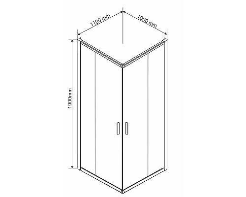Душевой уголок Vincea Garda 110х100 VSS-1G1011CH профиль Хром стекло шиншилла