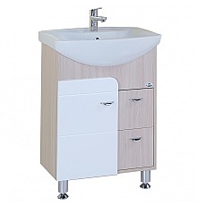 Тумба под раковину Onika Стиль 60 2 ящика Светлый ясень Белый