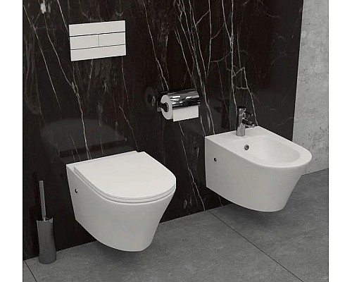 Комплект унитаза с инсталляцией Jacob Delafon Rodin+ E21749RU-00 с сиденьем Микролифт и клавишей смыва