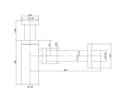 Сифон для раковины Timo 959/17L Золото матовое
